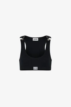 The Black Cropped Patch Tank Top