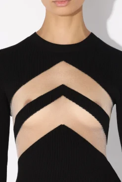 The Black Dress with Chevrons
