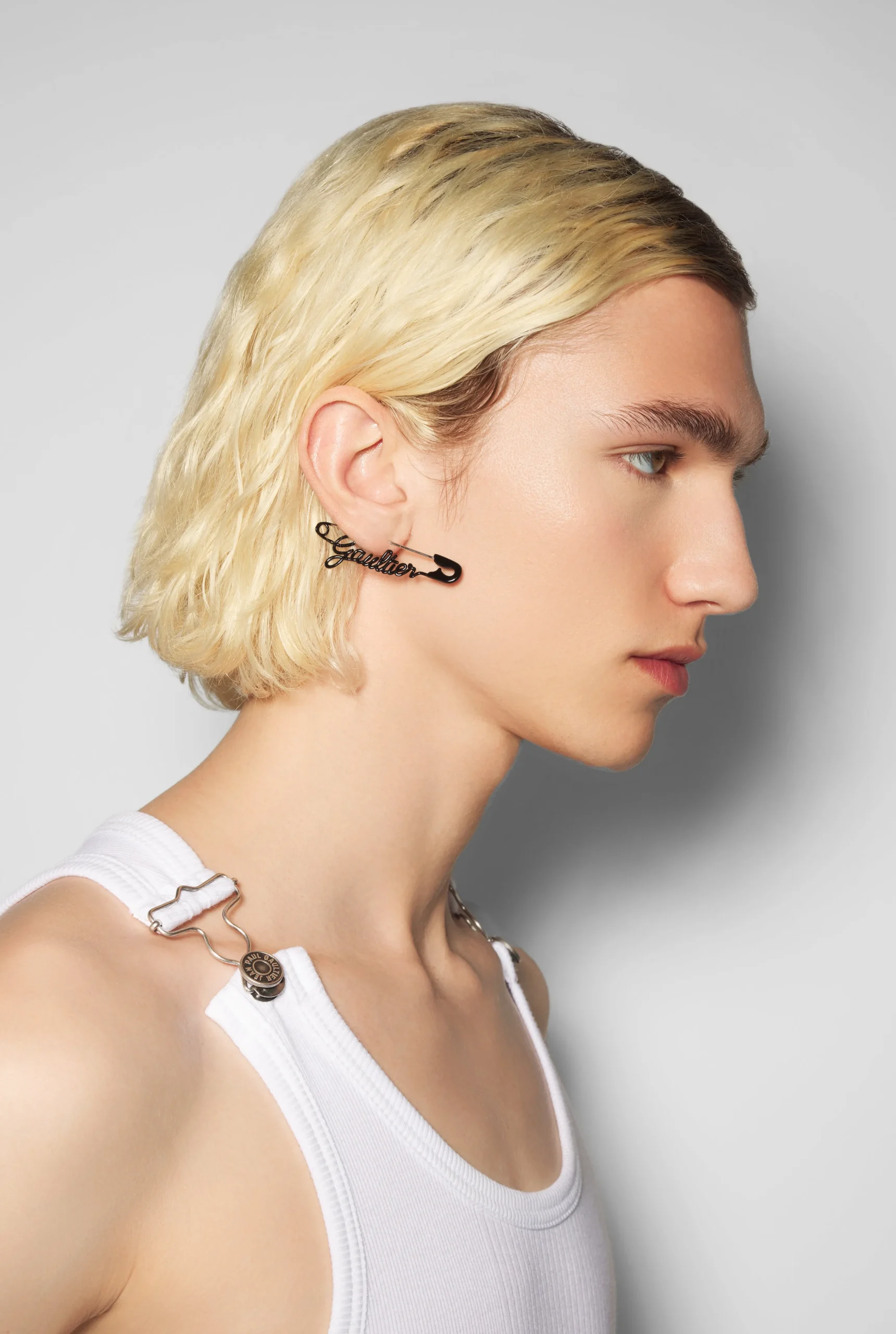 The Black Gaultier Safety Pin Earring