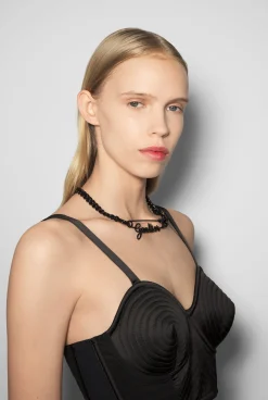 The Black Gaultier Safety Pin Necklace