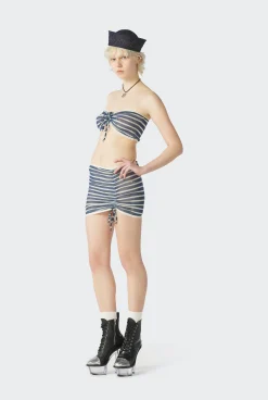 The Blue “Crackling” Sailor Mini Skirt