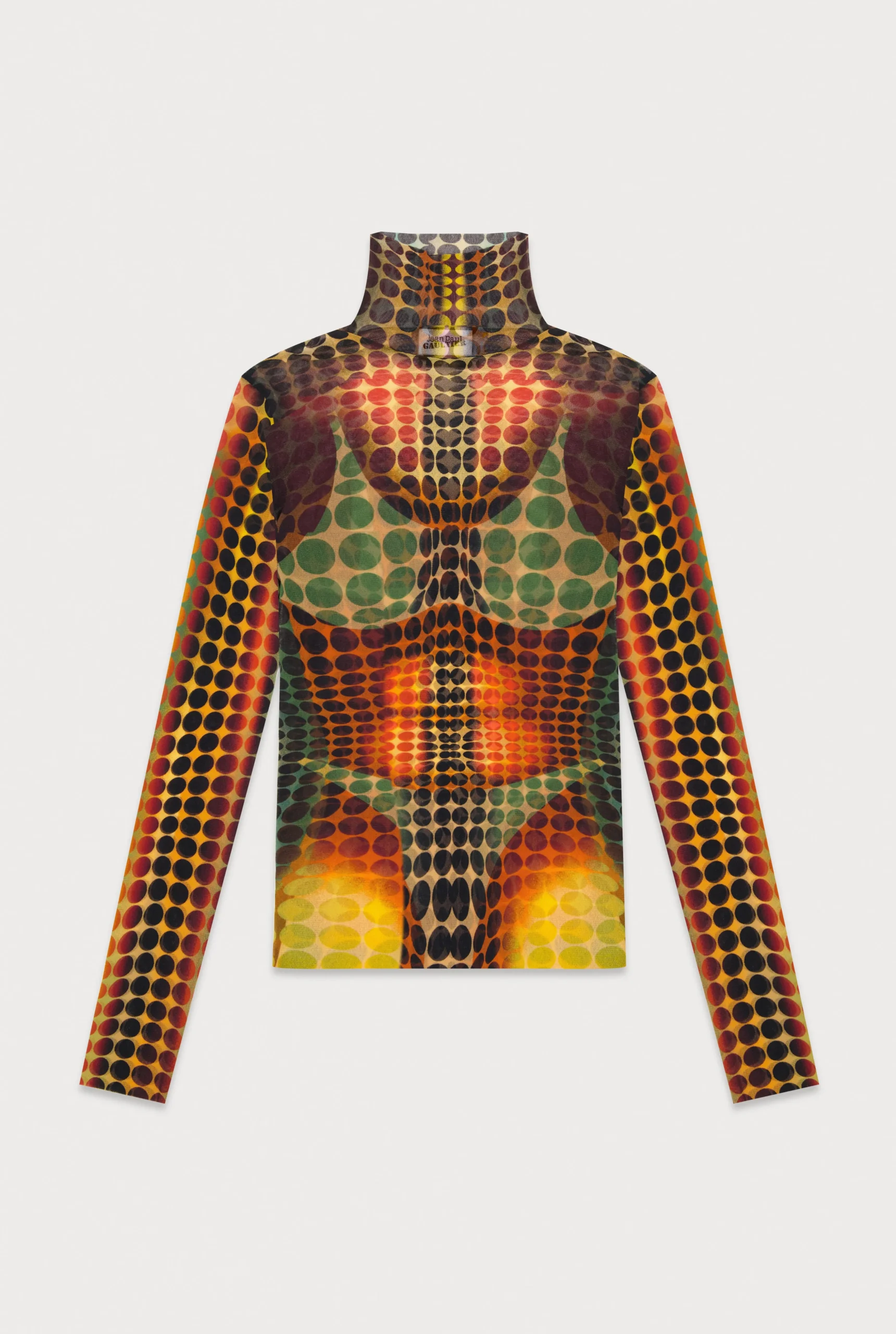 The Brown dots print Mesh Top