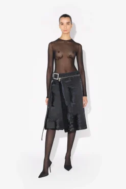 The Flocked Denim Kilt