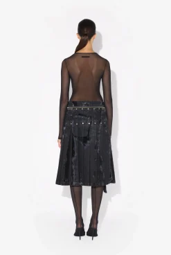 The Flocked Denim Kilt