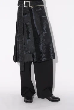 The Flocked Denim Kilt