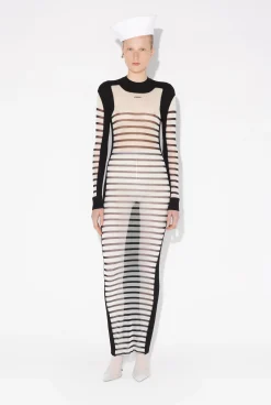 The Long Bi-Material Marinière Dress