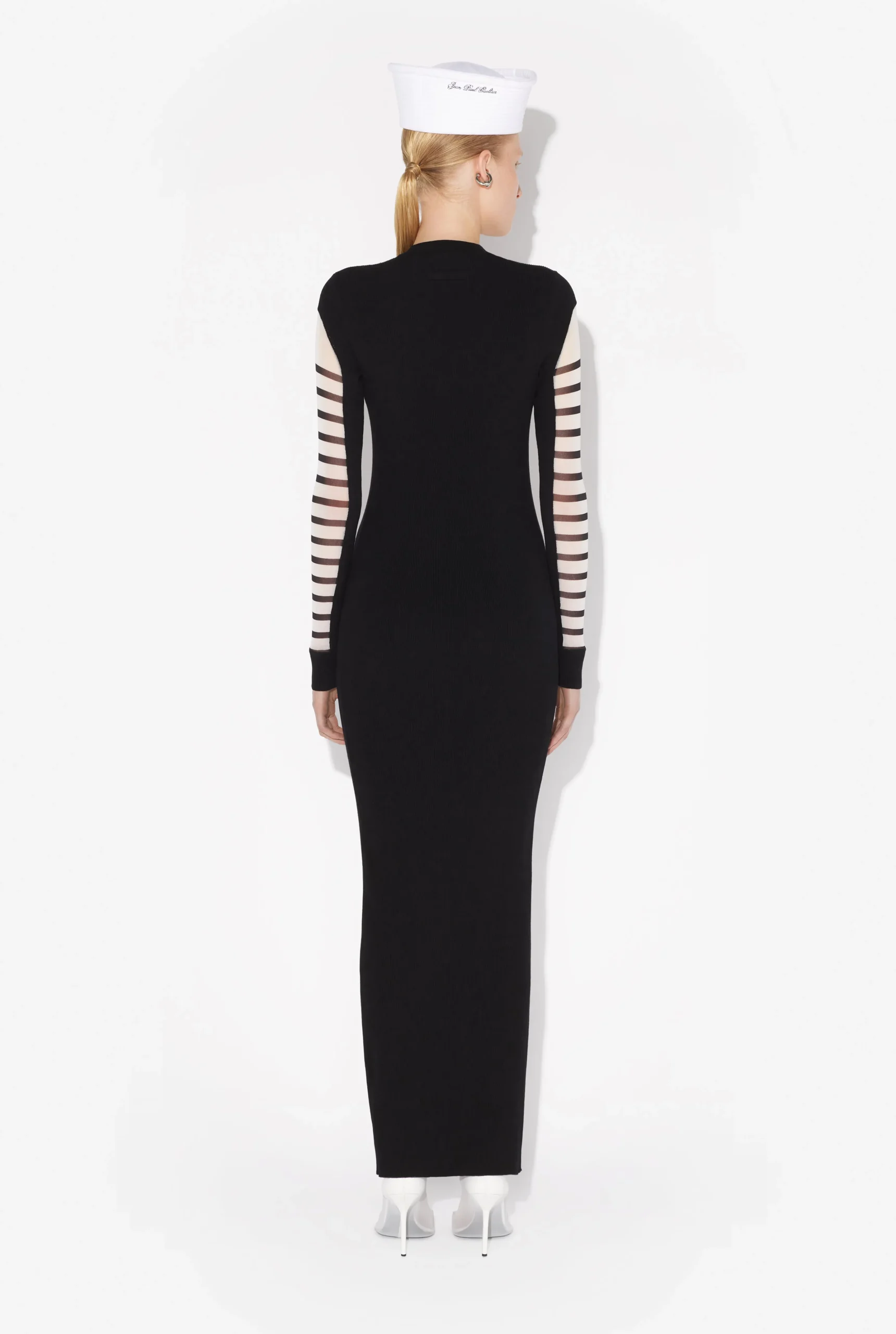 The Long Bi-Material Marinière Dress