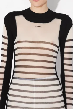 The Long Bi-Material Marinière Dress