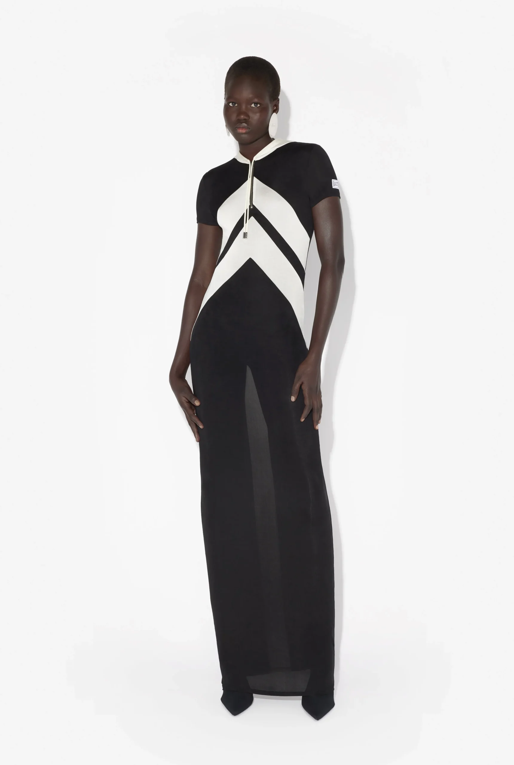 The Long Black Dress with Chevrons