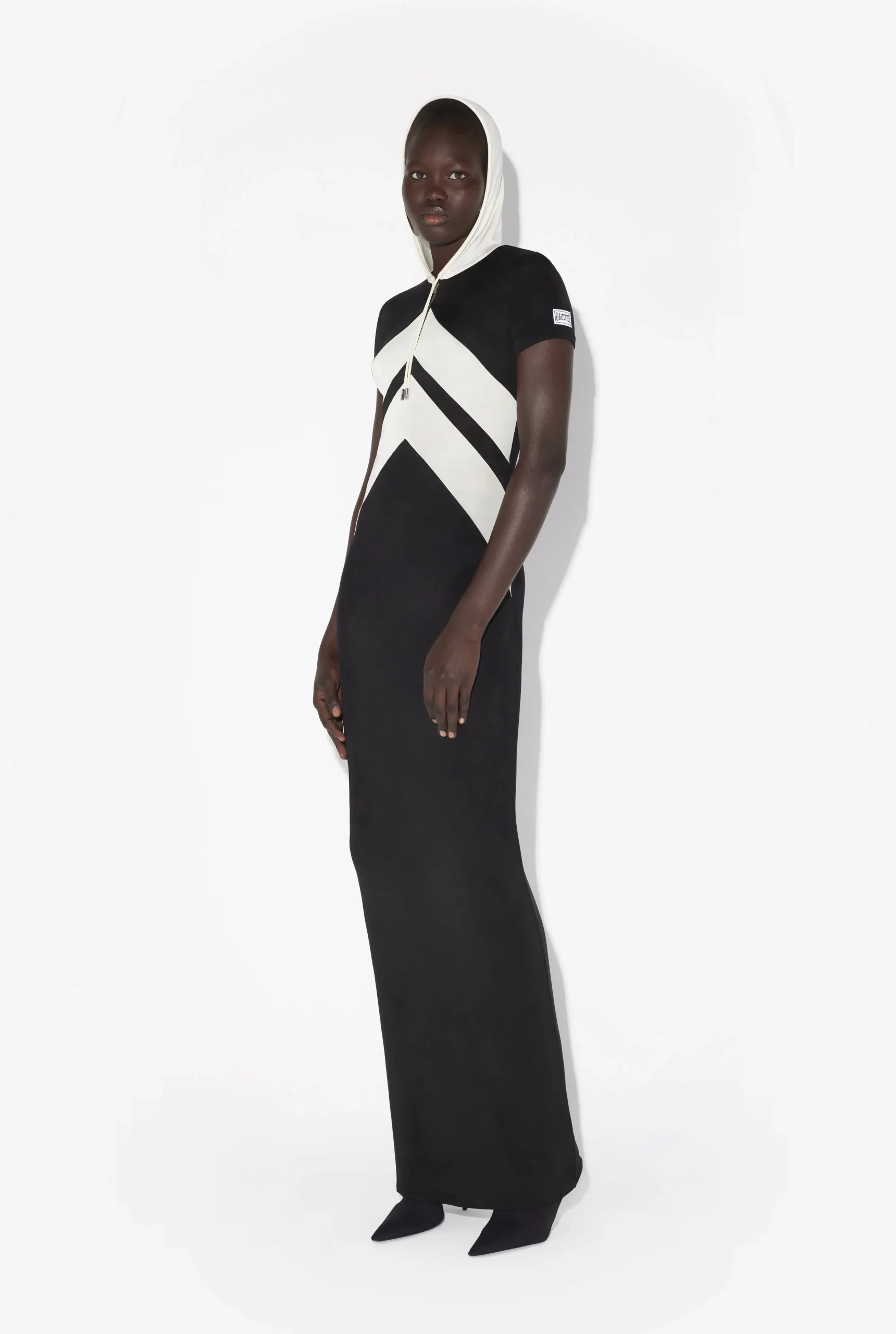 The Long Black Dress with Chevrons