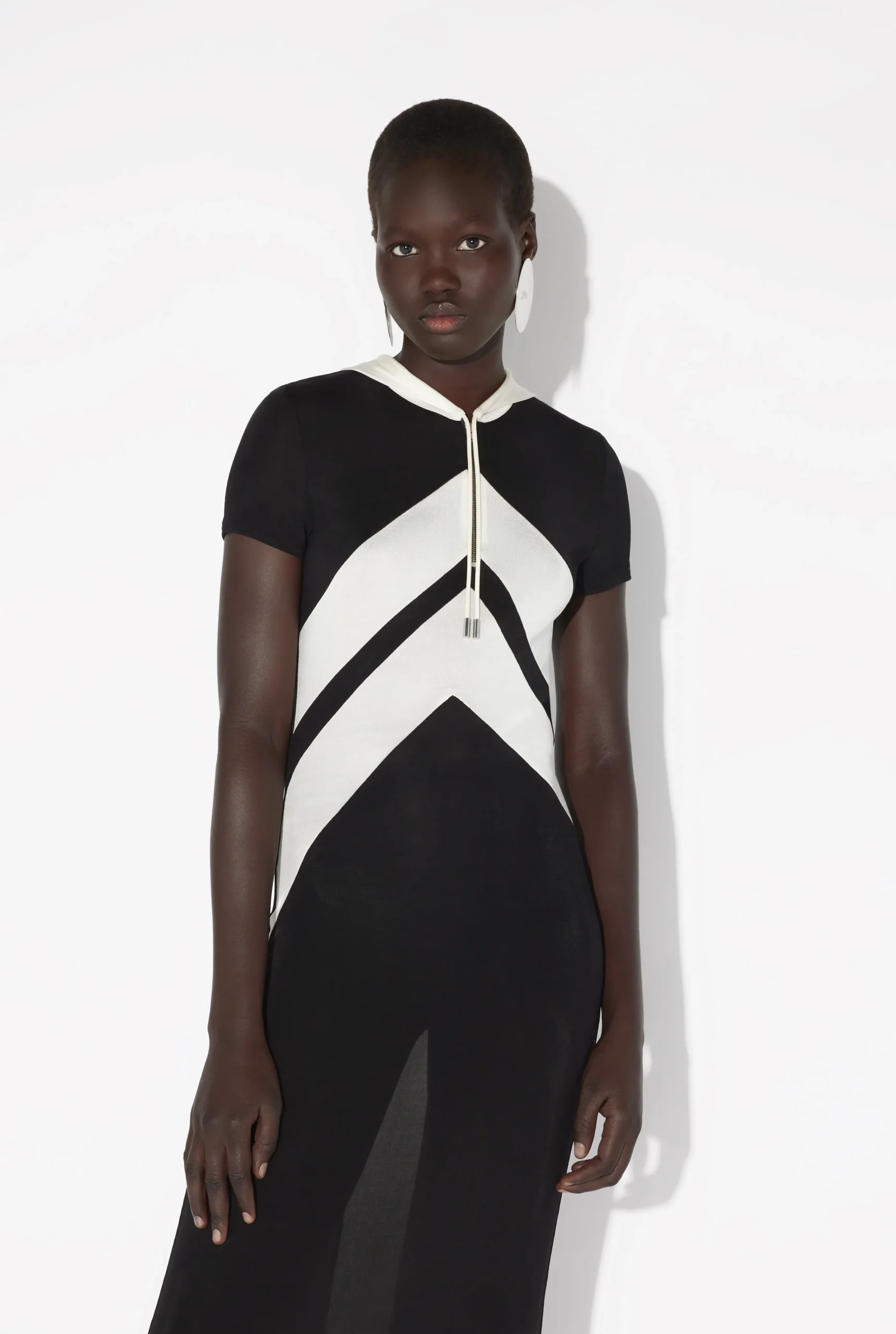 The Long Black Dress with Chevrons