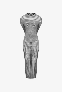 The Long Draped Body Morphing Dress