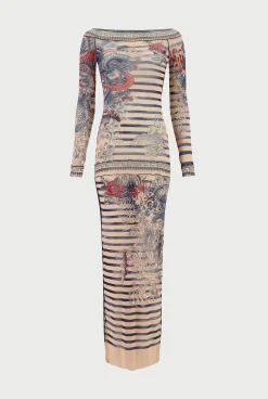 The Long Nude Sailor Tattoo Dress