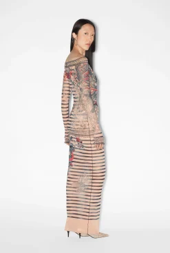 The Long Nude Sailor Tattoo Dress