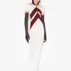 The Long White Dress with Chevrons