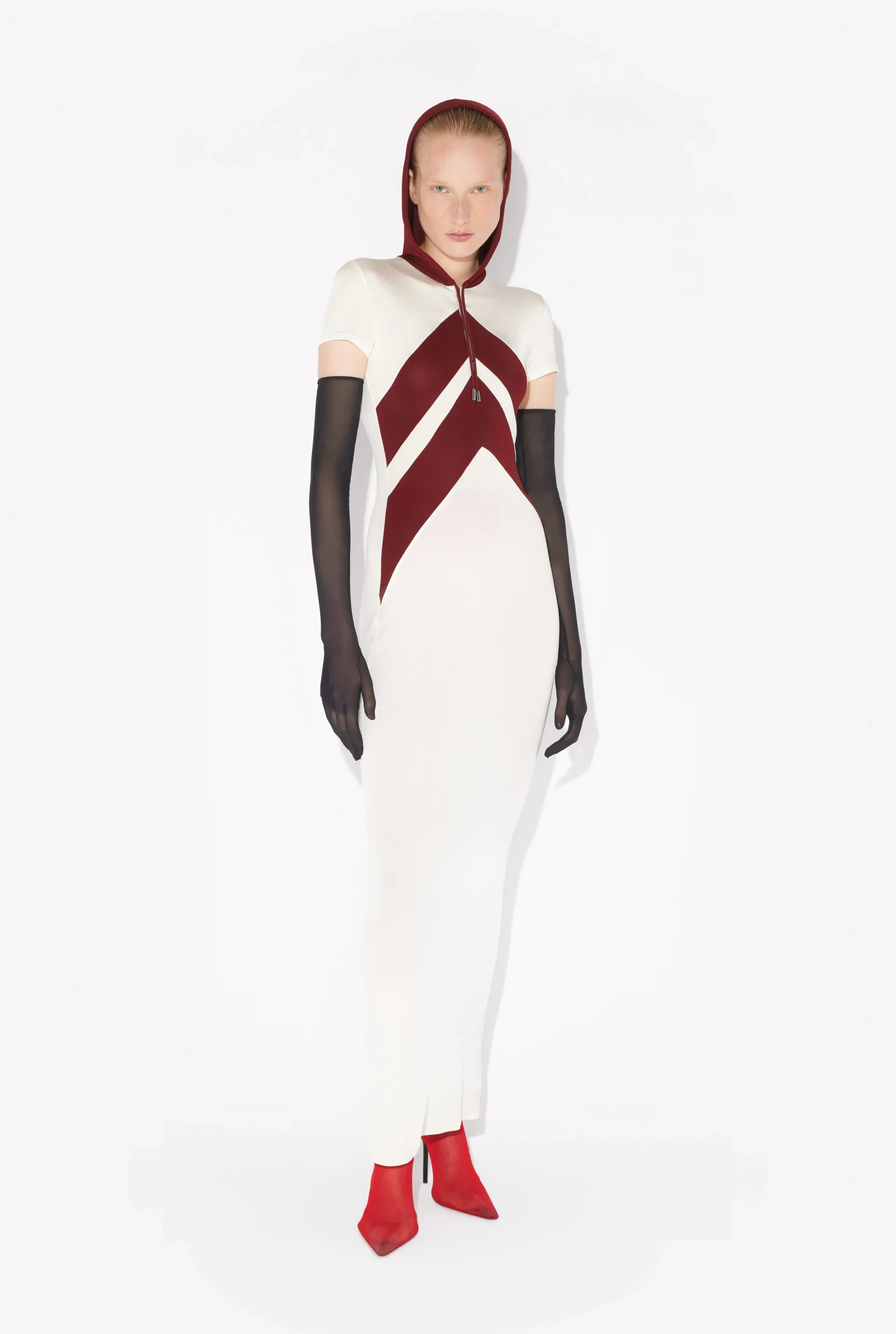 The Long White Dress with Chevrons