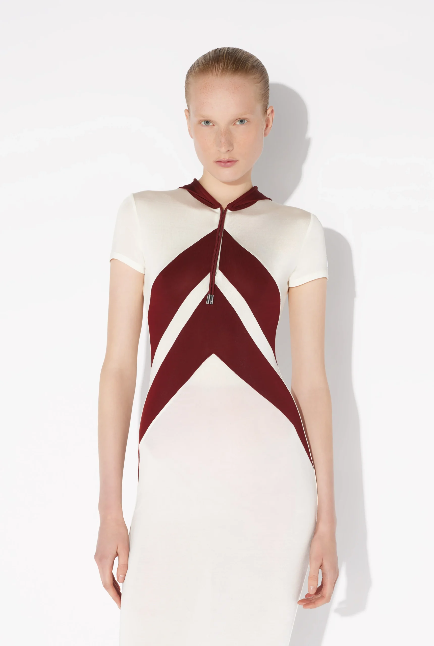 The Long White Dress with Chevrons