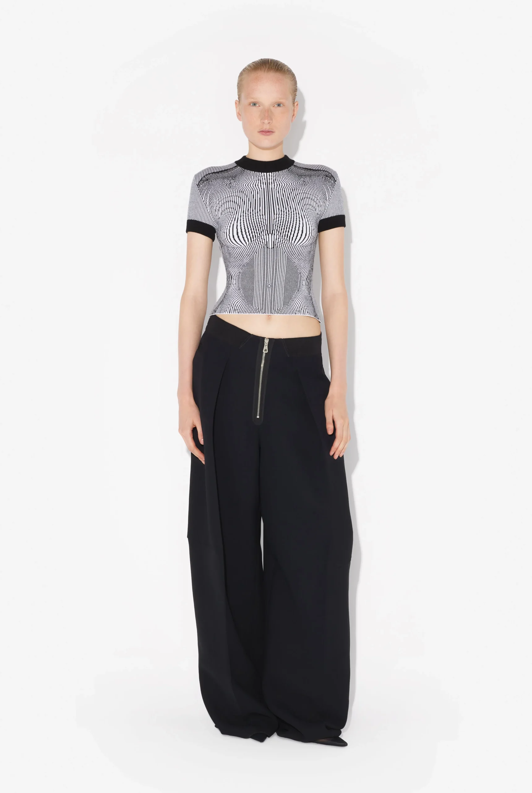 The Morphing Pinstripes Jacquard T-Shirt