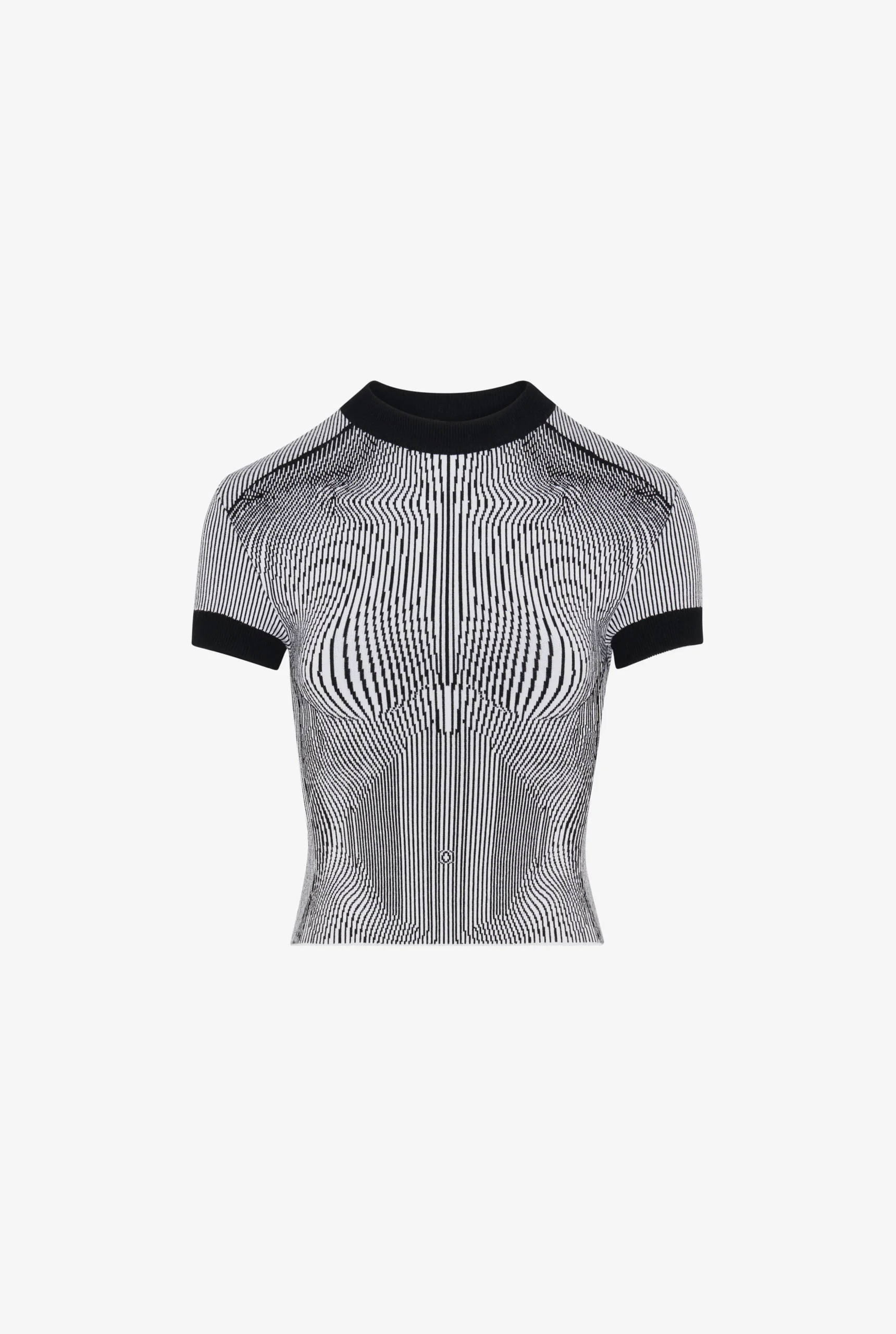 The Morphing Pinstripes Jacquard T-Shirt
