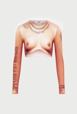 The Nude Body Tattoo Crop Top