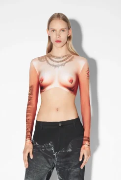 The Nude Body Tattoo Crop Top