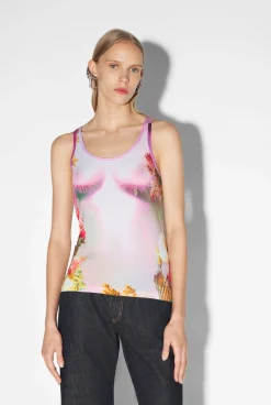 The Pink Body Flower Tank Top