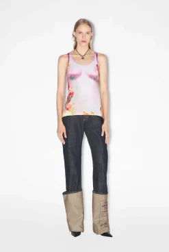 The Pink Body Flower Tank Top