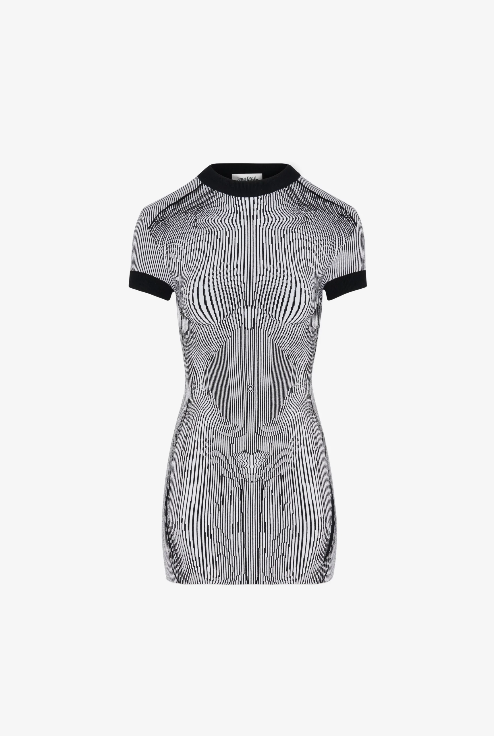 The Short Morphing Pinstripes Jacquard Dress