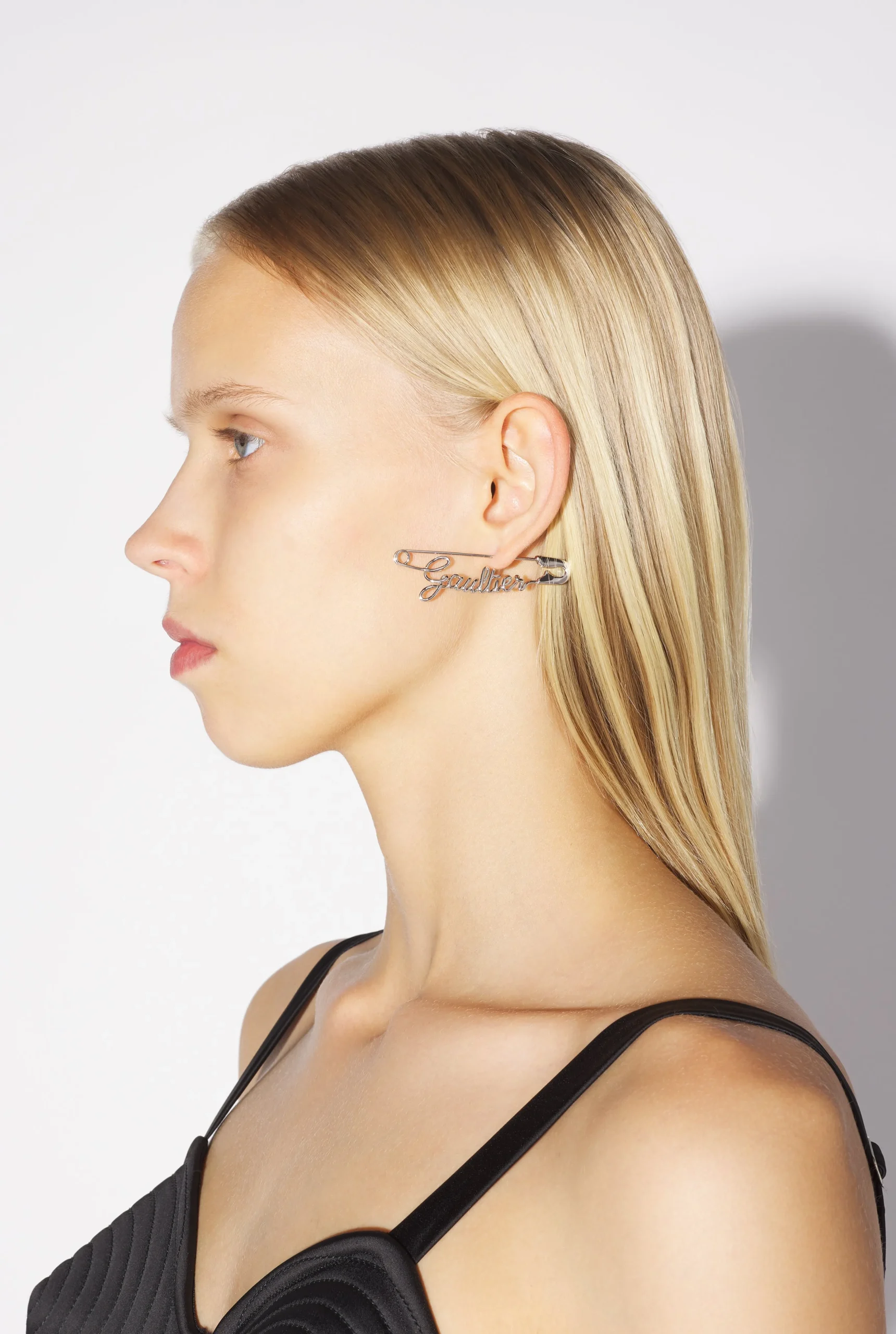 The Silver-Tone Gaultier Safety Pin Earring