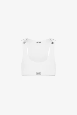 The White Cropped Patch Tank Top